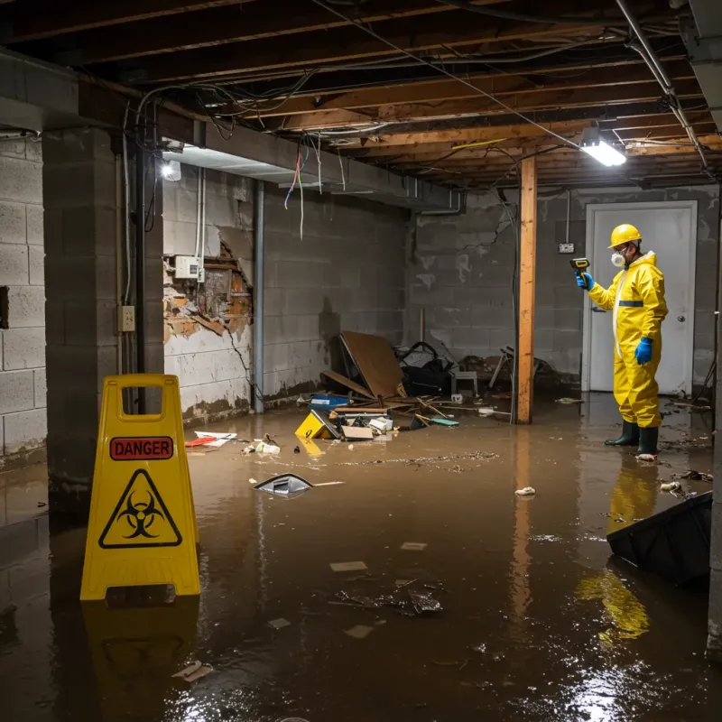 Flooded Basement Electrical Hazard in Cadiz, KY Property